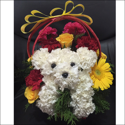 "Cute Puppy with Flowers - Click here to View more details about this Product